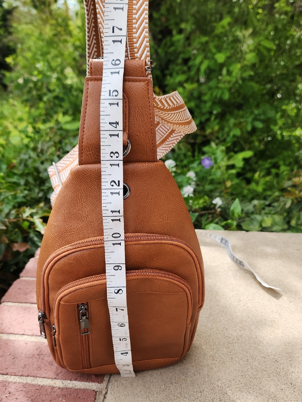 NWOT Sling Backpack in Cognac Brown - Compact Crossbody Bag - Picture 11 of 17